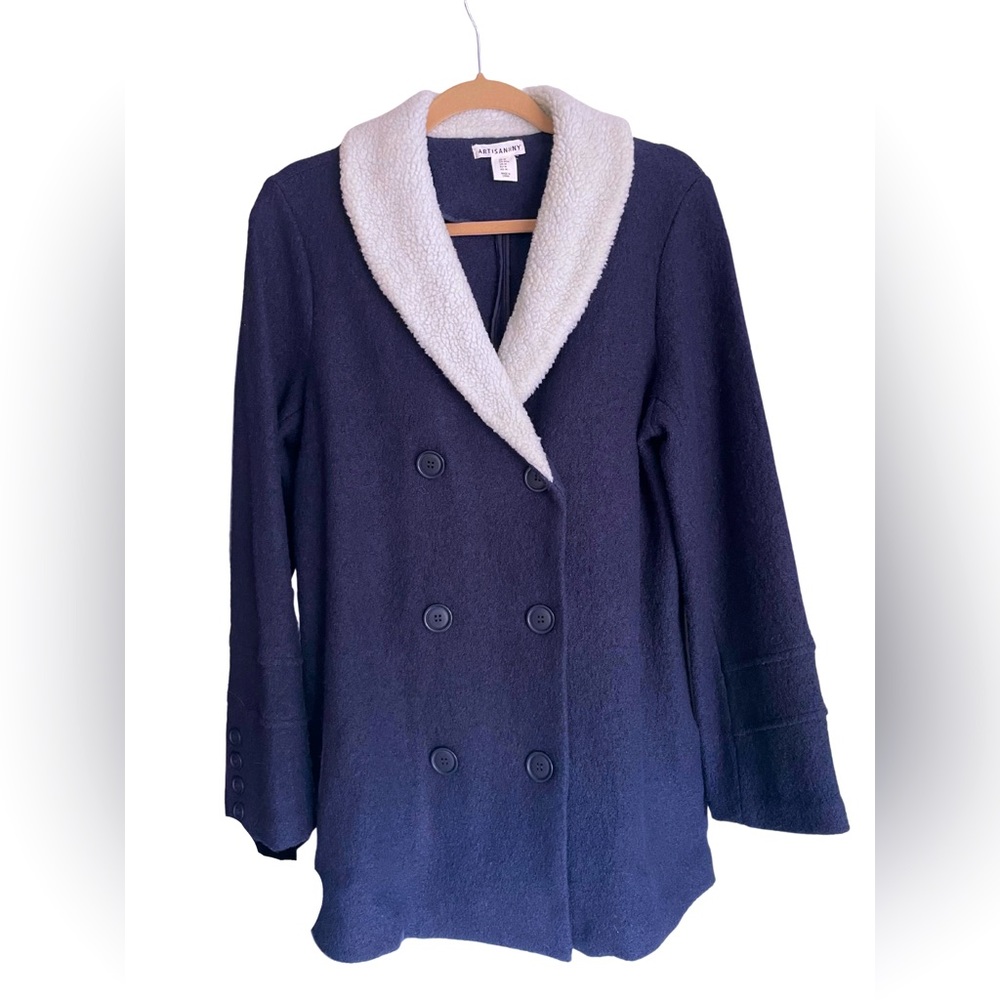 NEW Navy Wool Vintage Style Peacoat; Sz. M